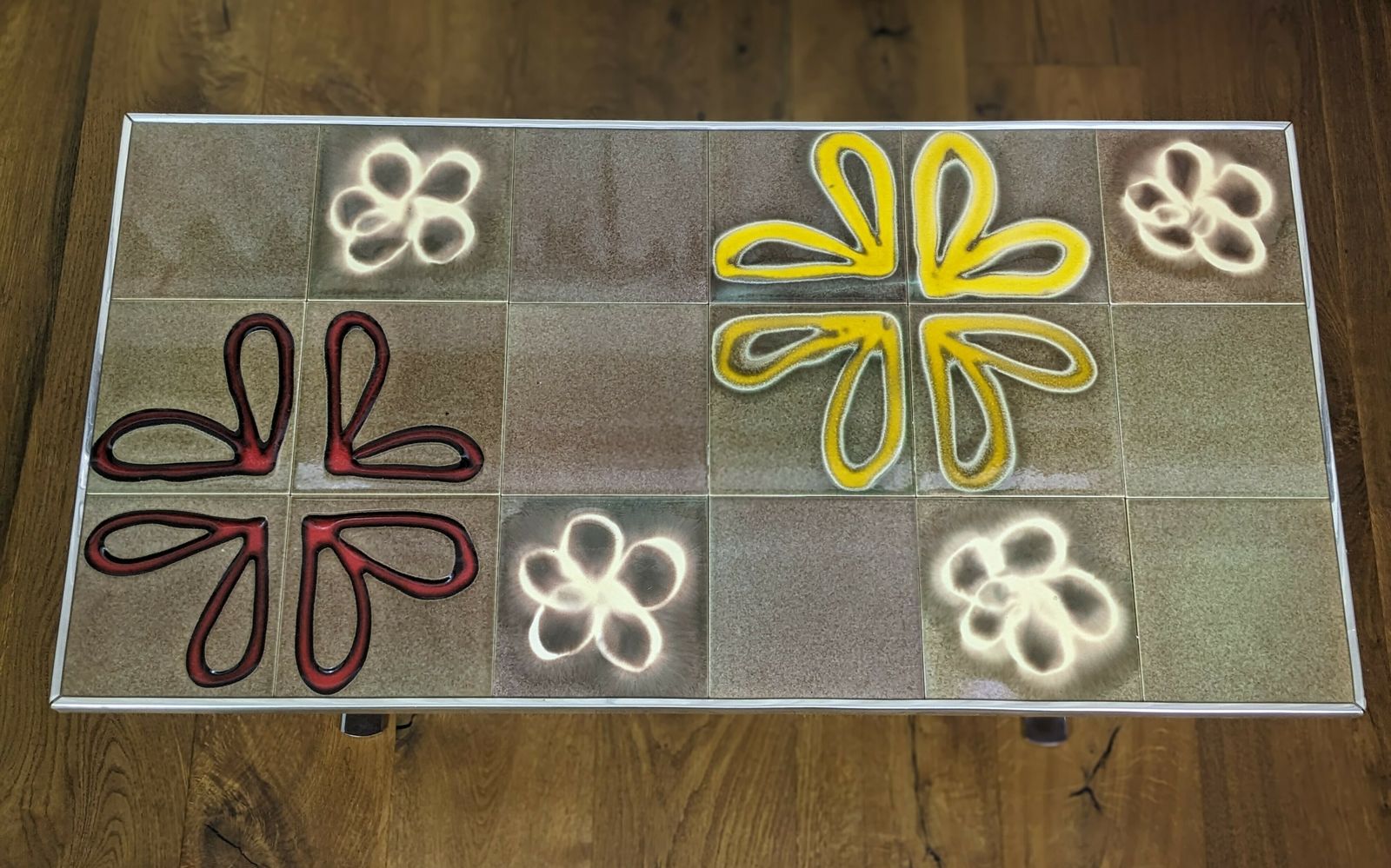 Glorious Tile Topped Coffee Table In The Style Of Belgian Ceramicist Juliette Belarti