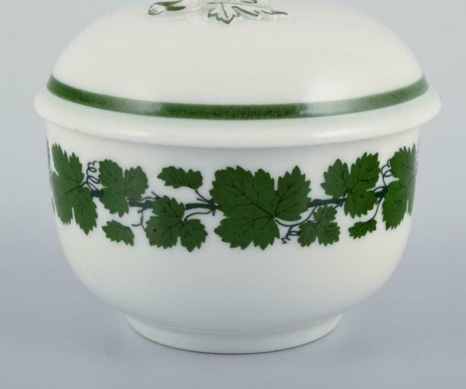Meissen, Germany, Green Ivy Vine, Sugar Bowl And Creamer. photo buy
