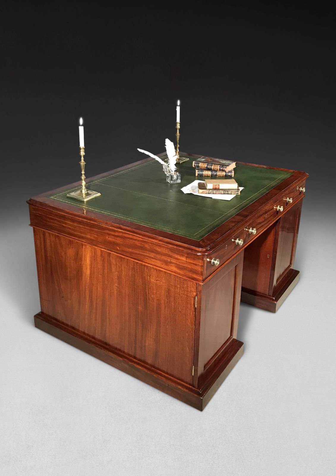 Early 19th Century Mahogany Twin Pedestal Partners’ Desk photo Furniture