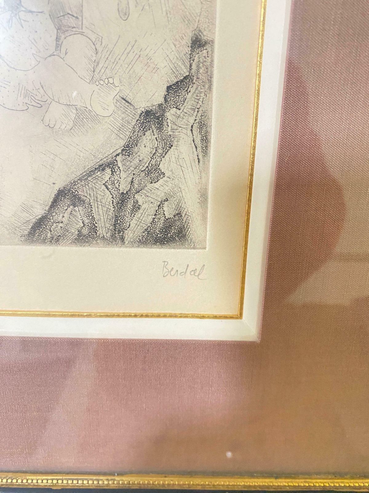 Engraving By Alex Berdal Signed France 20th Century A Women With A Child photo 284.0