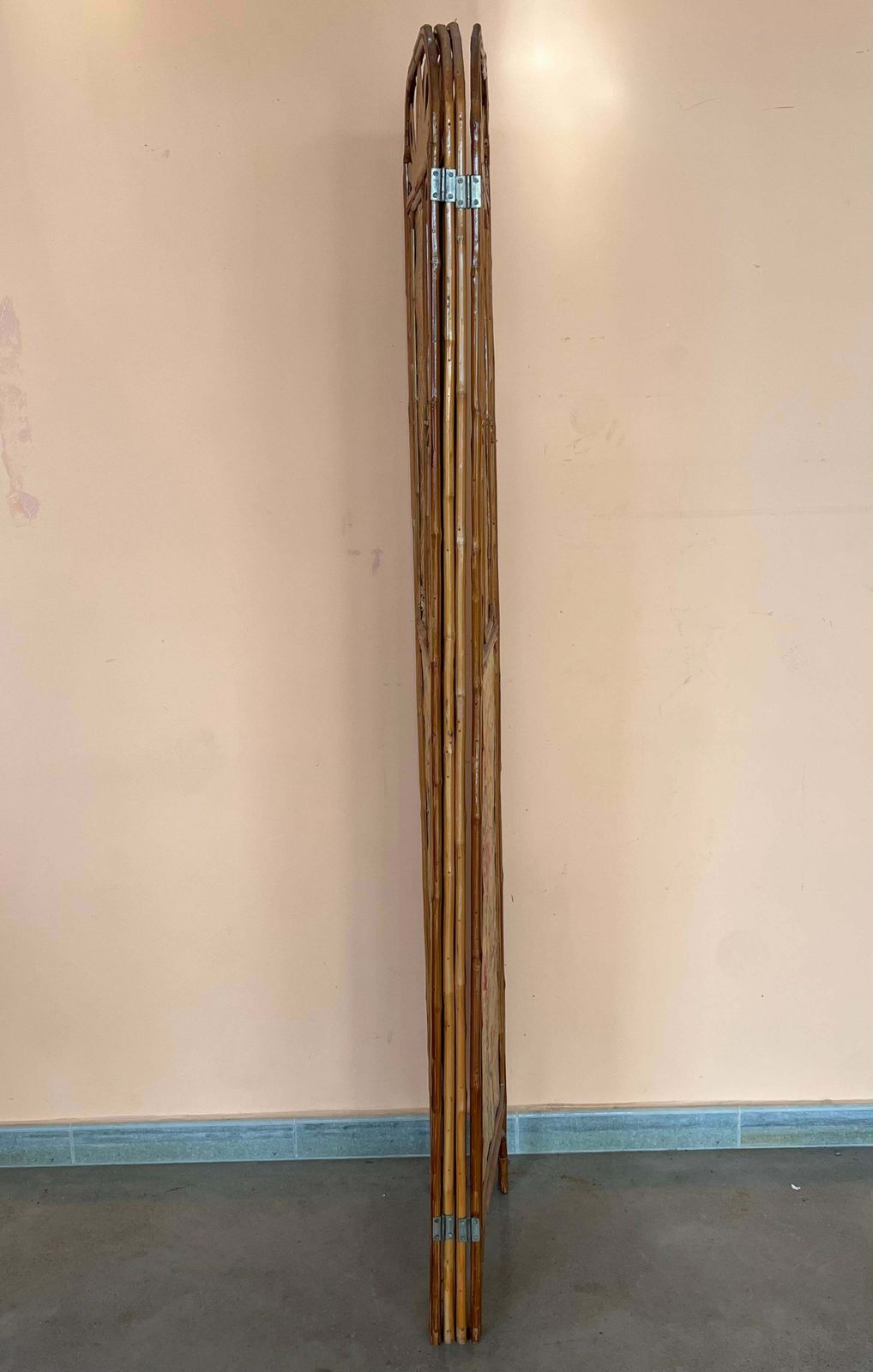 Sculptural Three Panel Folding Screen Room Divider In Rattan And Wicker, 1960s photo 1574.0