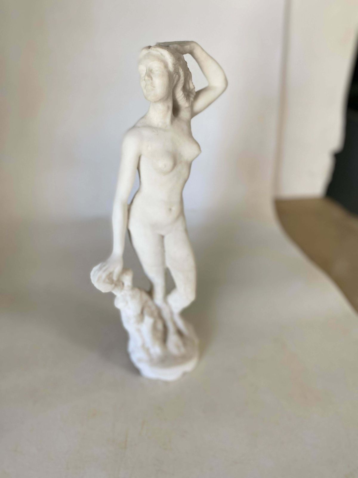 Sculpture In Marble Powder From France Woman Body, In A White Color 20th Century photo furniture