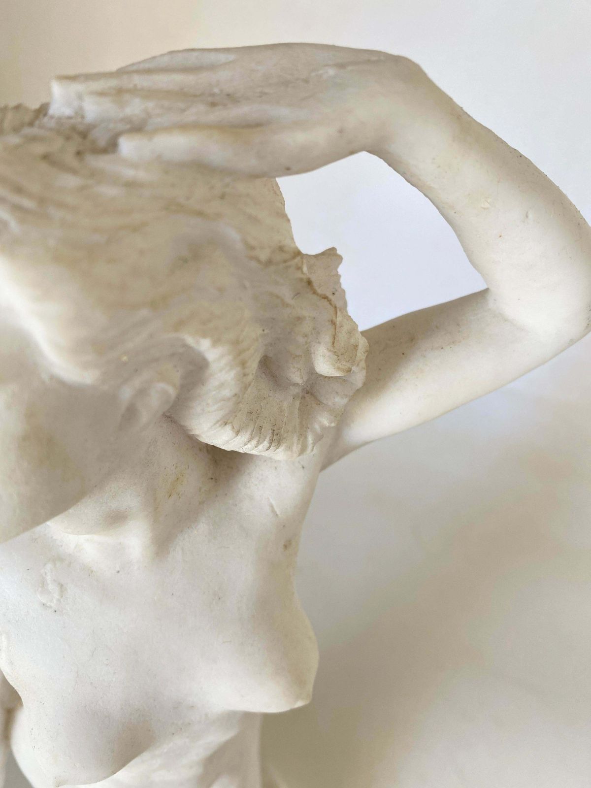 Art Sculpture In Marble Powder From France Woman Body, In A White Color 20th Century photo