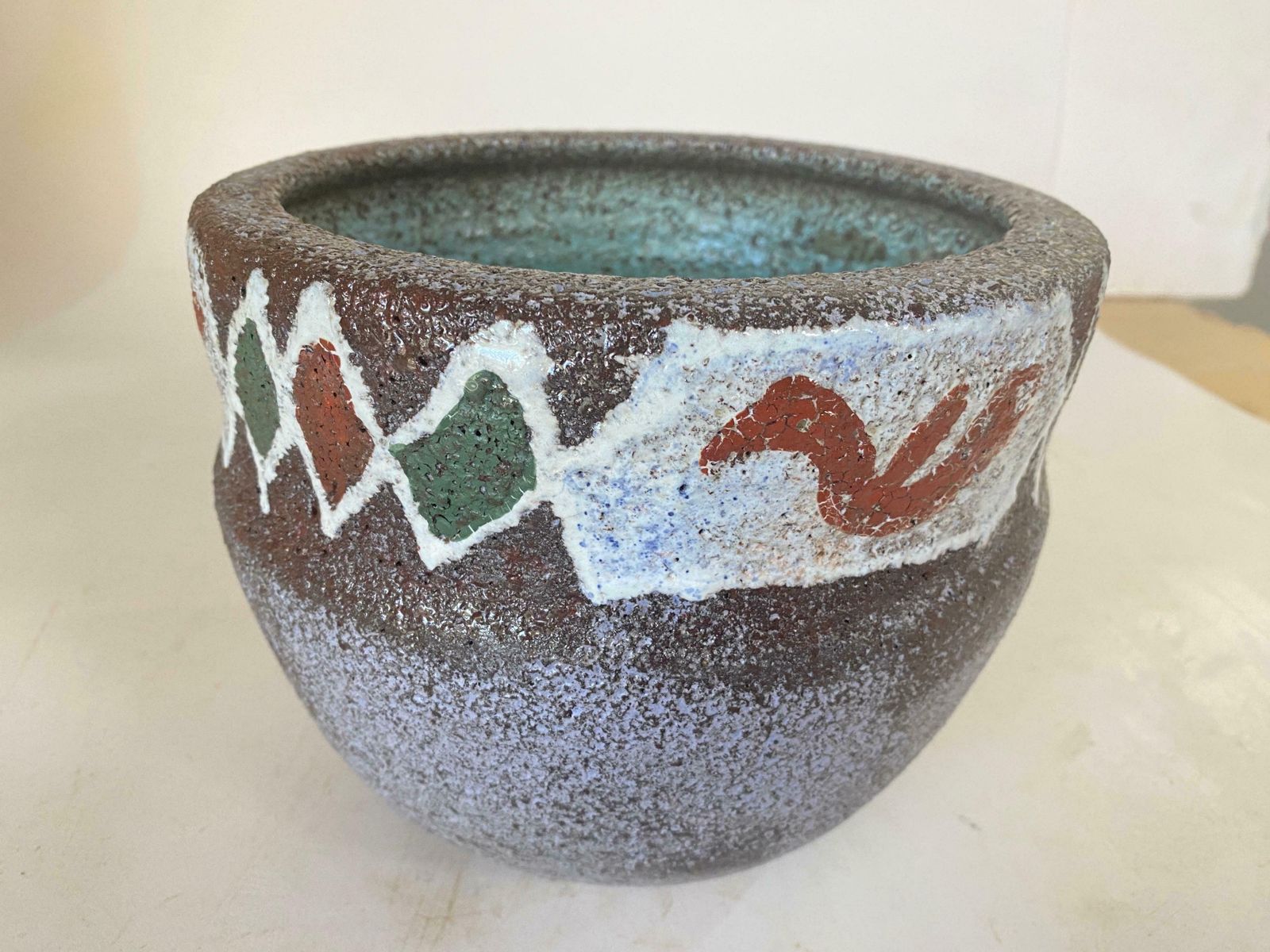 Stoneware Pottery Pot Or Vase With Amazing Glaze 20th Century Rustic photo for sale
