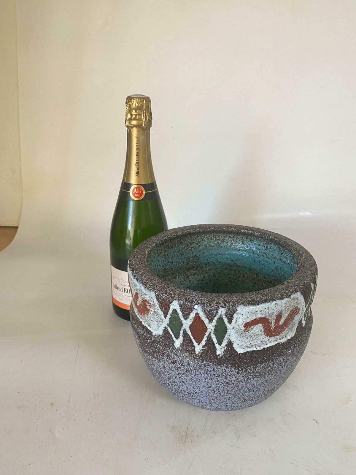 Stoneware Pottery Pot Or Vase With Amazing Glaze 20th Century Rustic photo 682.0