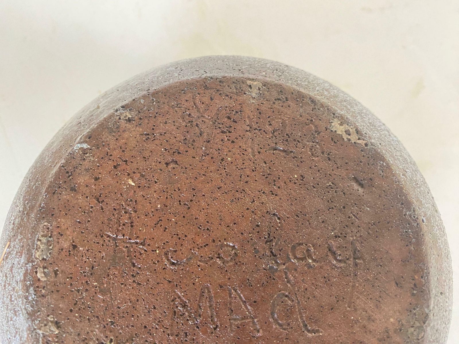 photo furniture Stoneware Pottery Pot Or Vase With Amazing Glaze 20th Century Rustic