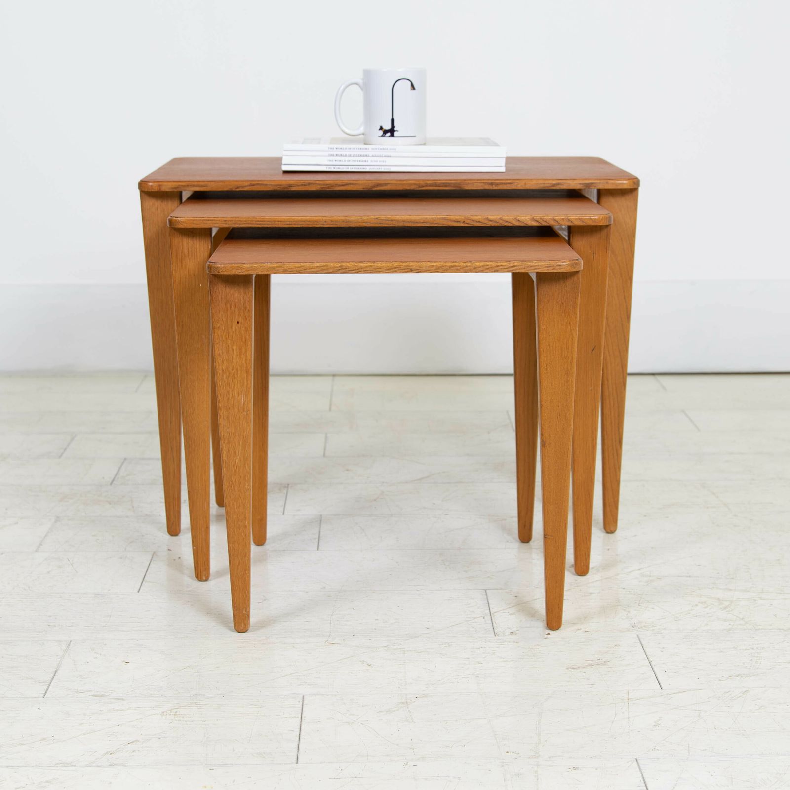 Mid Century Nest Of Teak And Oak Gordon Russell Side Tables