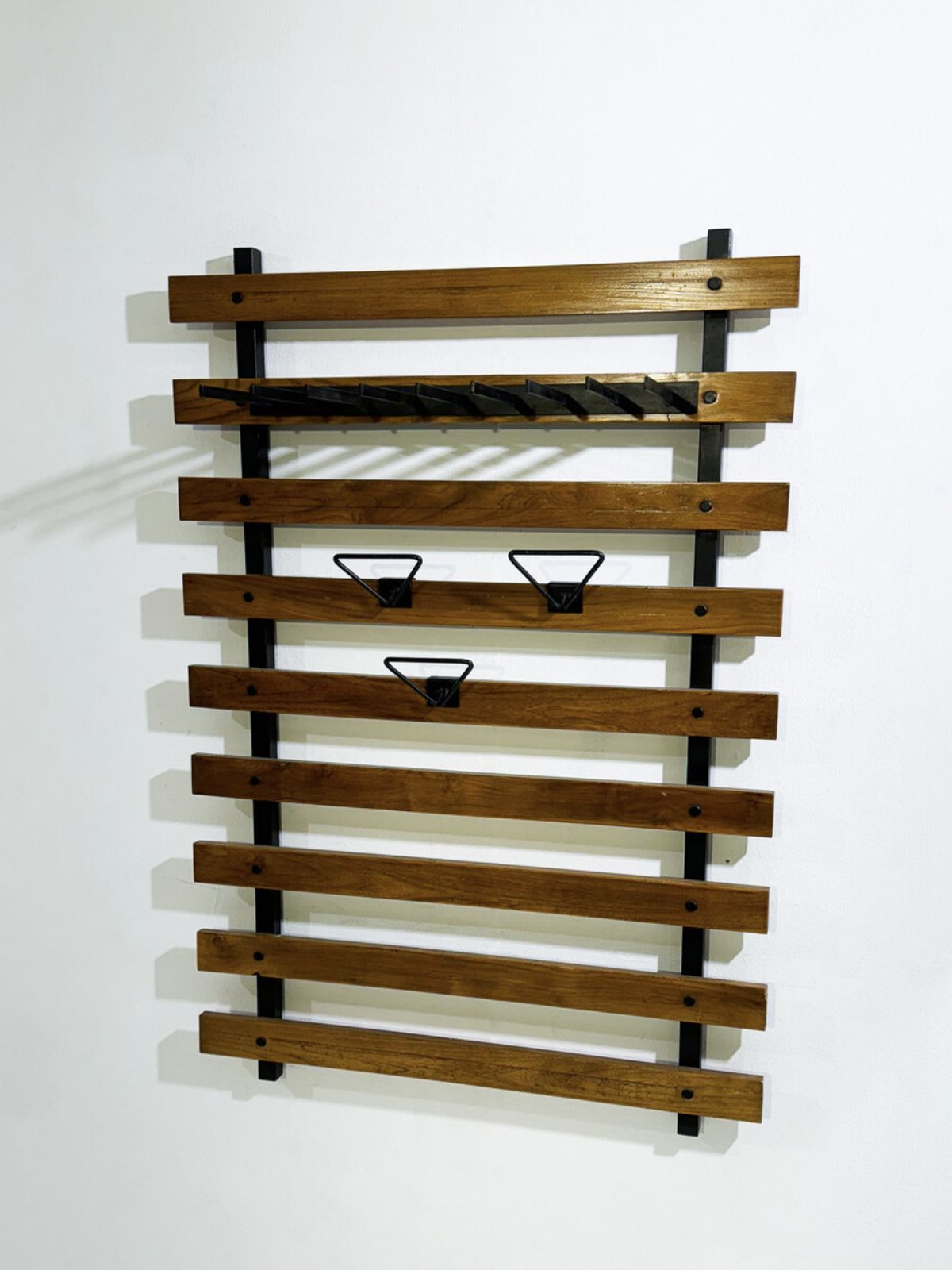 Mid Century Modern Wood And Metal Coat Rack, Italy photo furniture