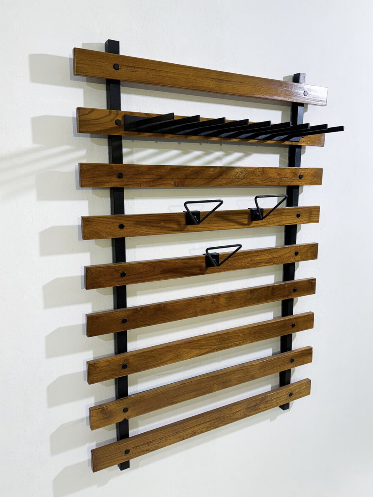 Mid Century Modern Wood And Metal Coat Rack, Italy photo 890.0