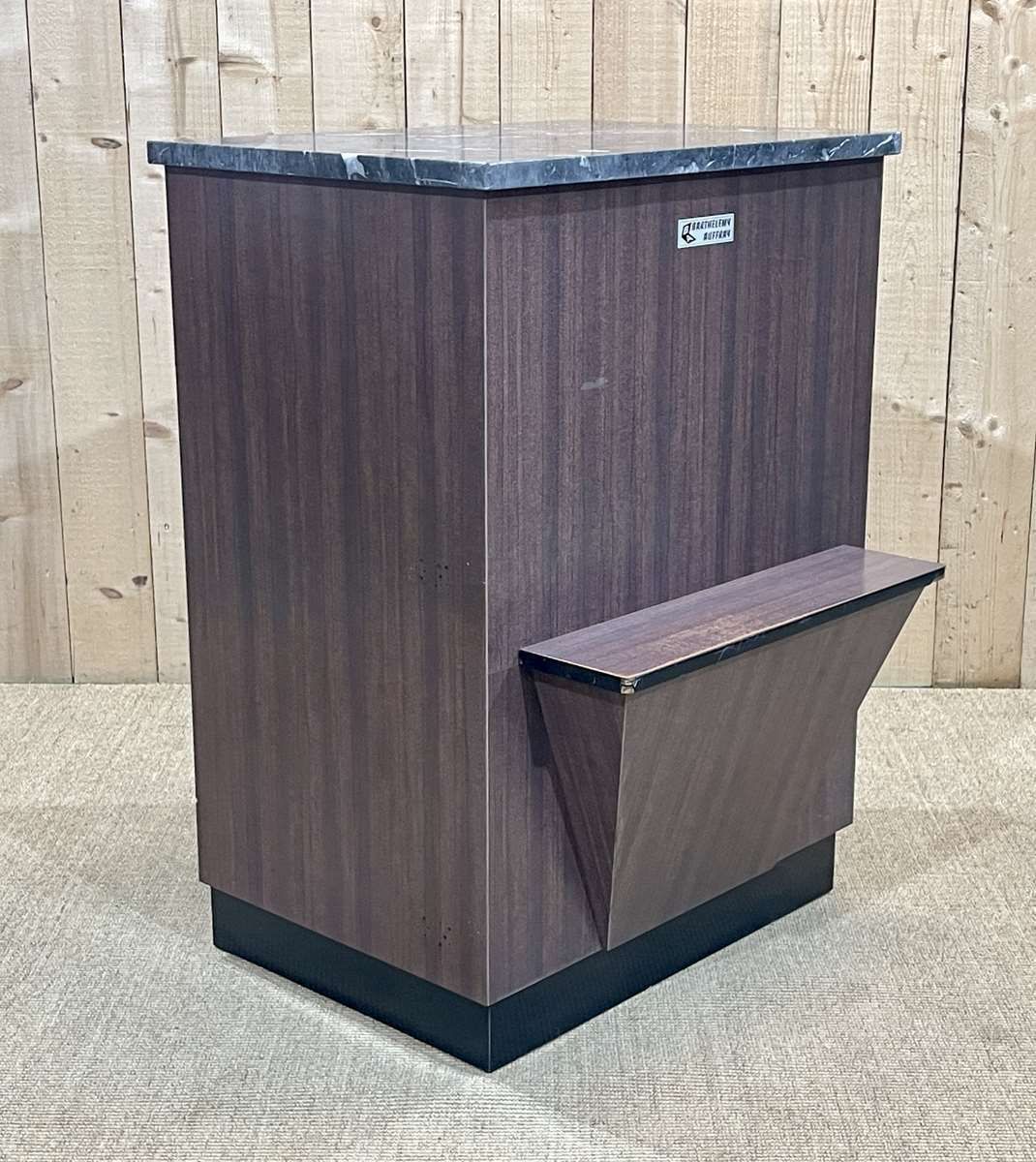 Butcher's Cash Desk In Formica With Black Marble Top, 1950s photo furniture