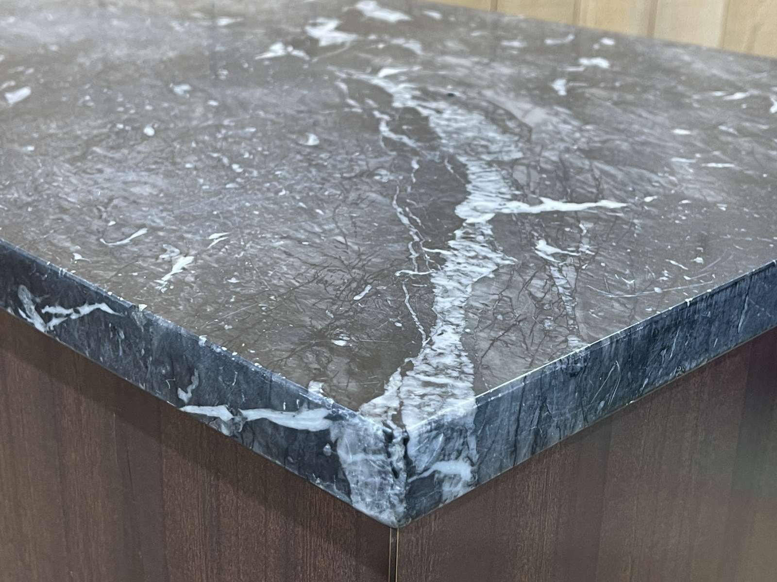 760.0 Butcher's Cash Desk In Formica With Black Marble Top, 1950s photo