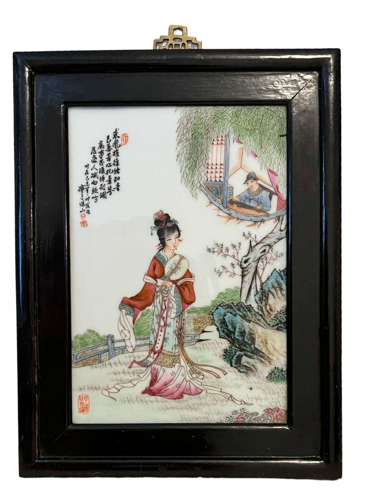 Porcelain Plaque Chinese Famille Verte Porcelain Plaque photo furniture