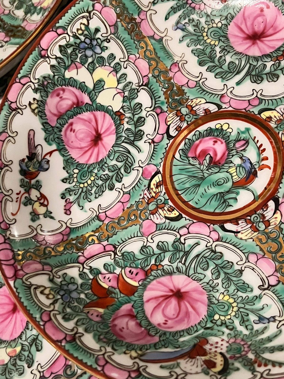 Chinese Canton / Rose Medalion Bowls And Plates , 20th Century, Chinese Chinoiserie Famille Rose Porcelain photo 180.0