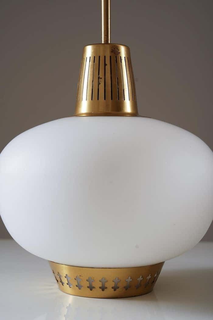 Swedish Pendants In Brass And Glass By Hans Bergström For Ateljé Lyktan photo 1574.0
