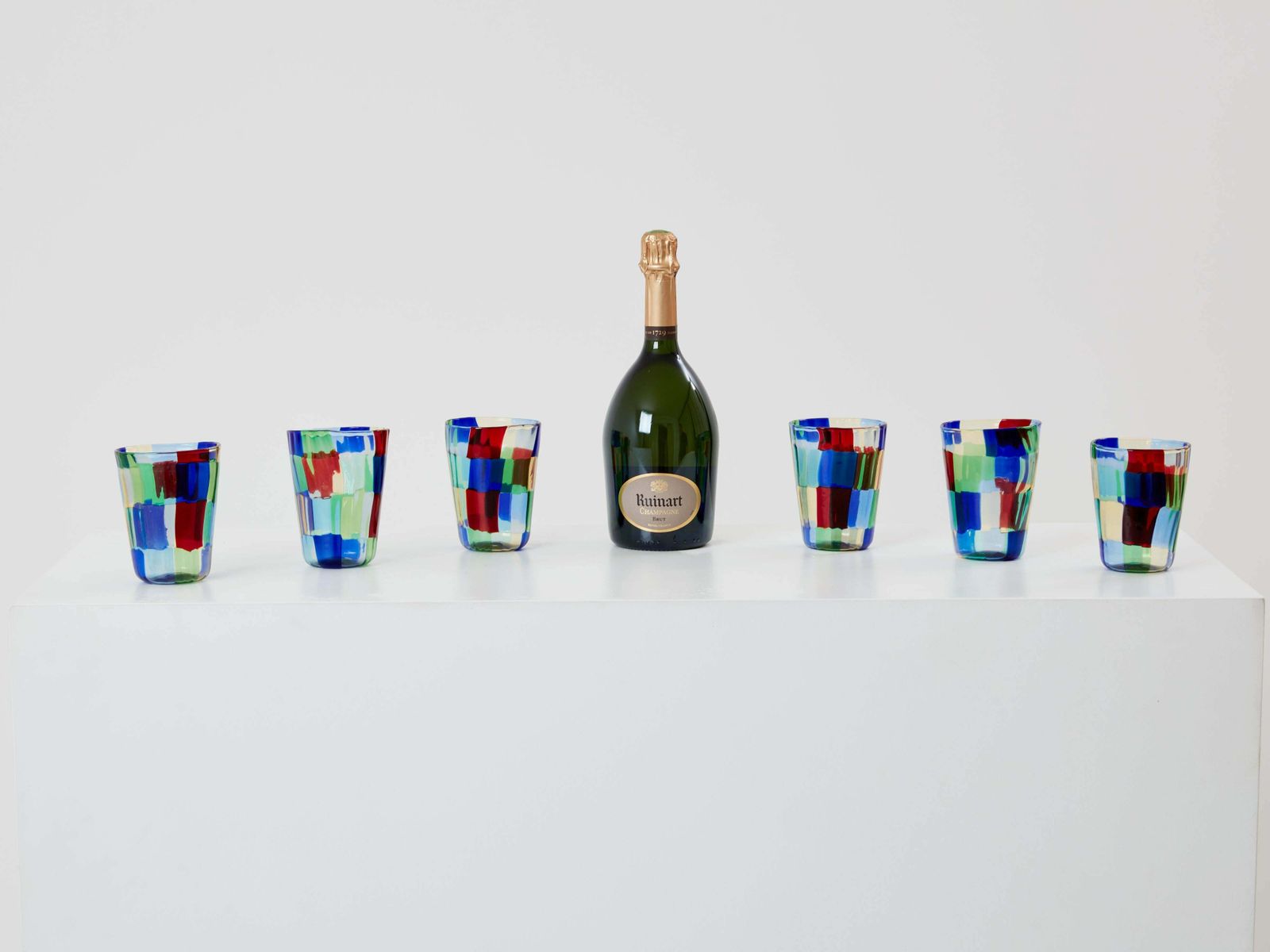 photo furniture Ensemble de 6 verres en verre de Murano, Italie, années 1980