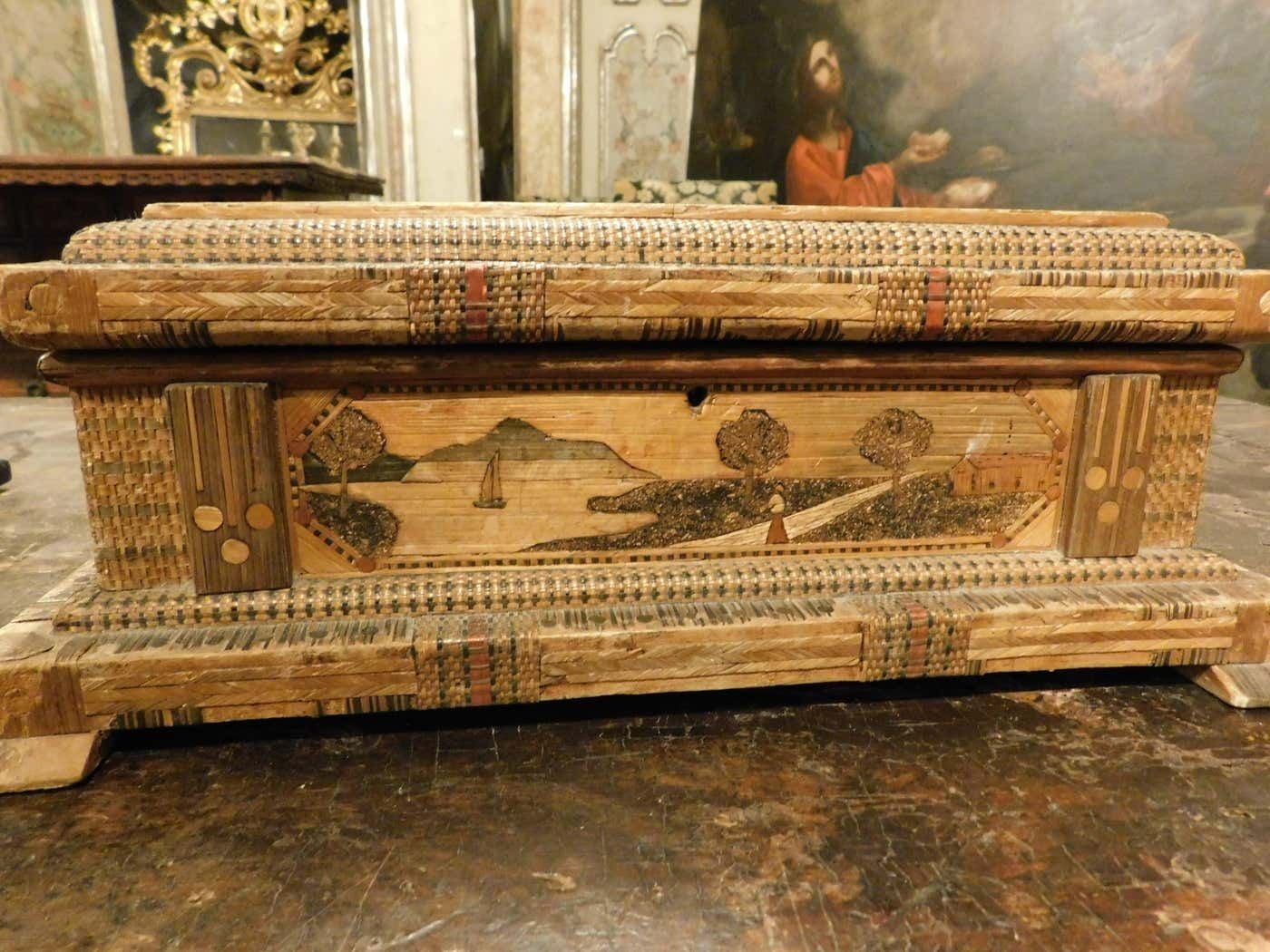 Box For Jewels Or Treasures, Inlaid With Straw, Italy photo Home Decor