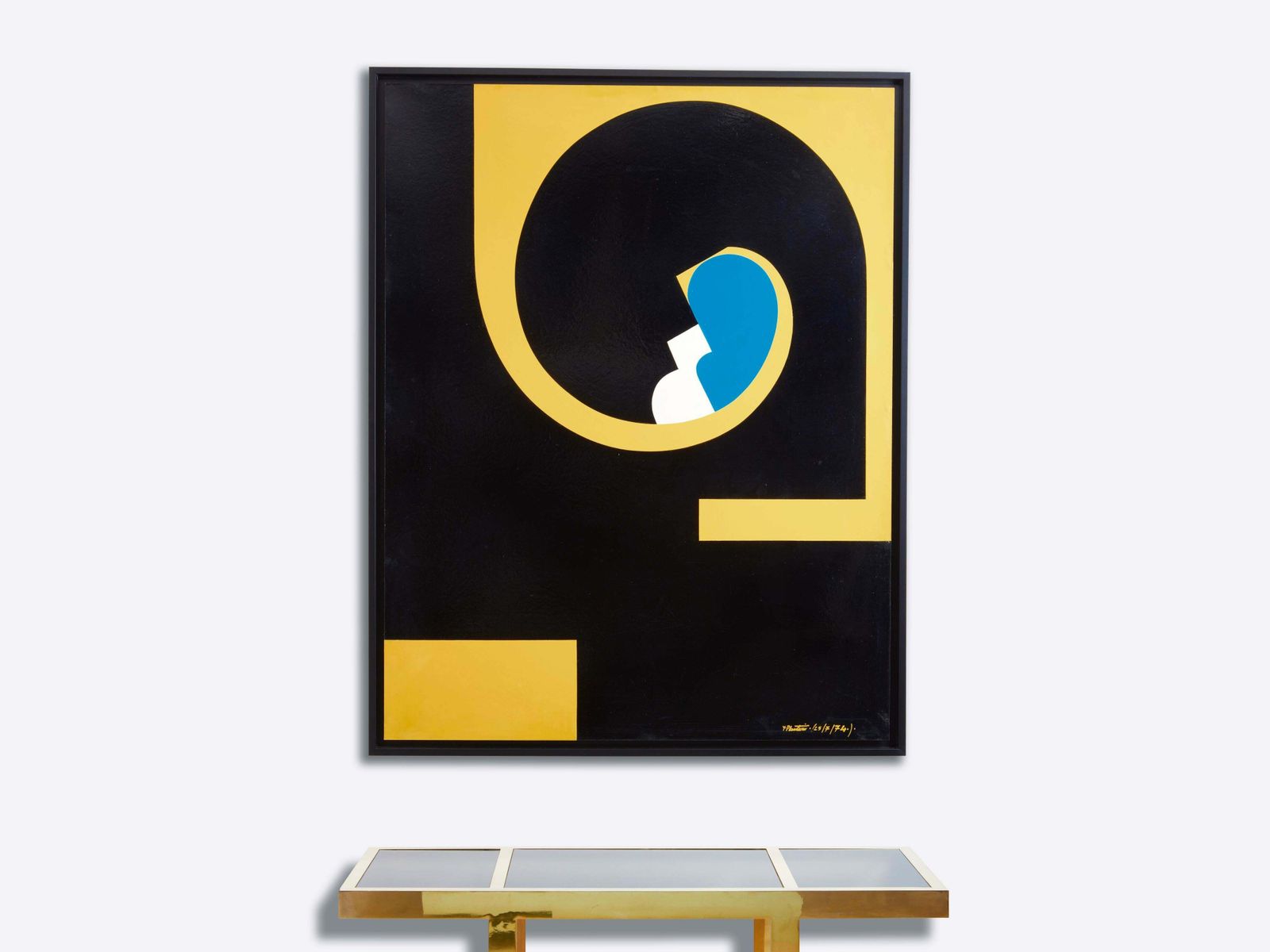 Huile sur panneau de bois Yves Plantevin, grand format, 1974 photo for sale
