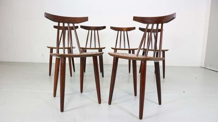Poul Volther Set Of 6 Dinning Room Chairs "3705" For Fremel Røjle, Denmark, 1960 photo furniture