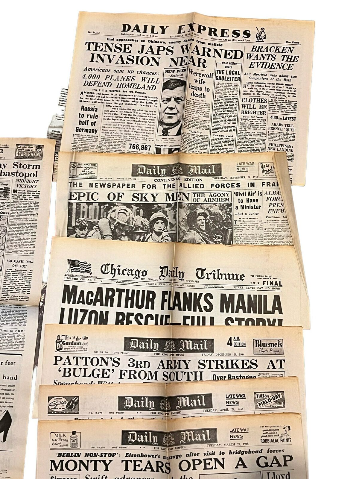 British "Daily Express" Images Of War, Newspaper 1944 / 1945, Images Of War, 1990s The Real Story Of All The War Two Magazines photo Home Decor