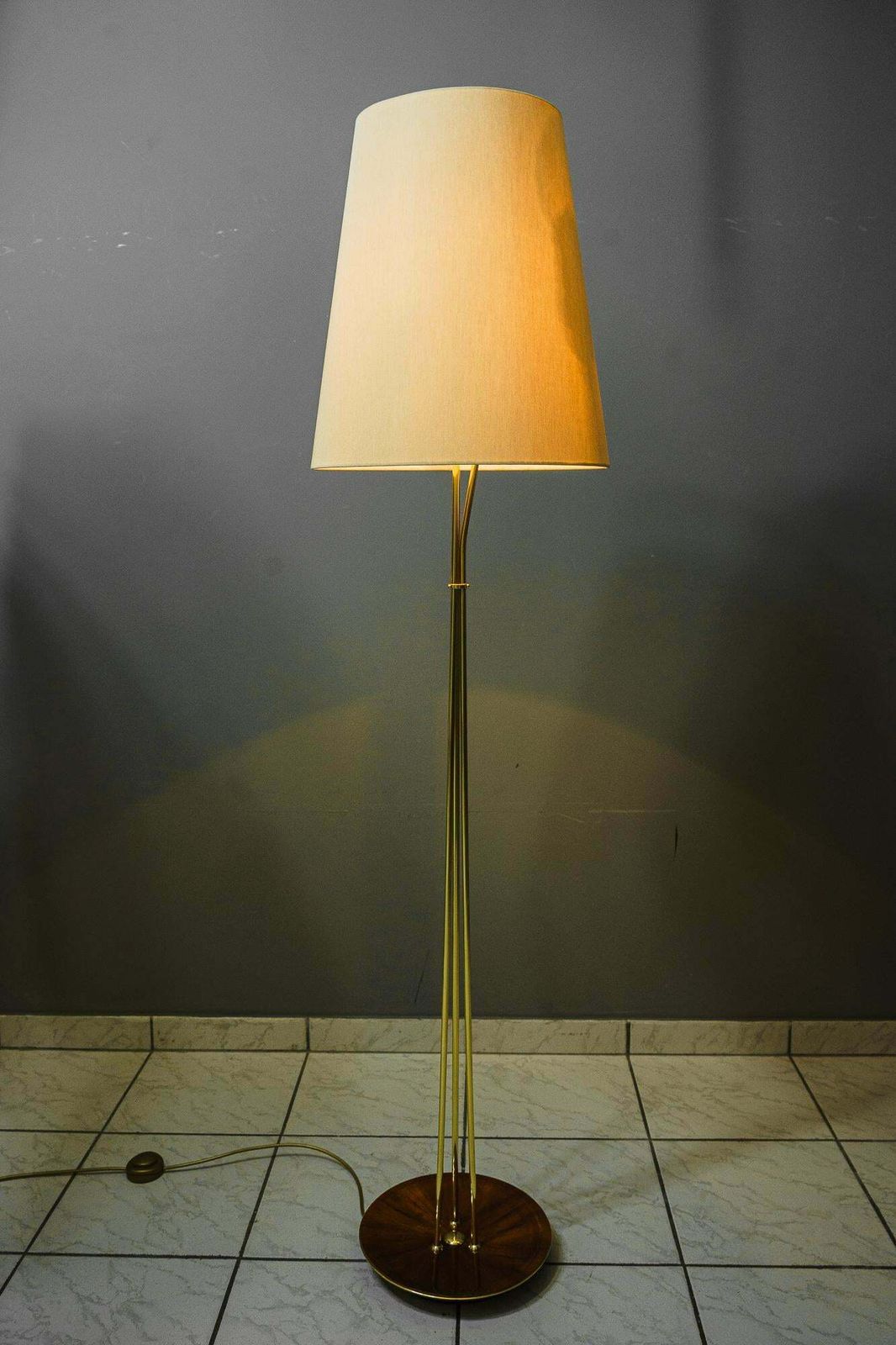 photo for sale Rupert Nikoll Floor Lamp With Fabric Shade Vienna Around 1960s