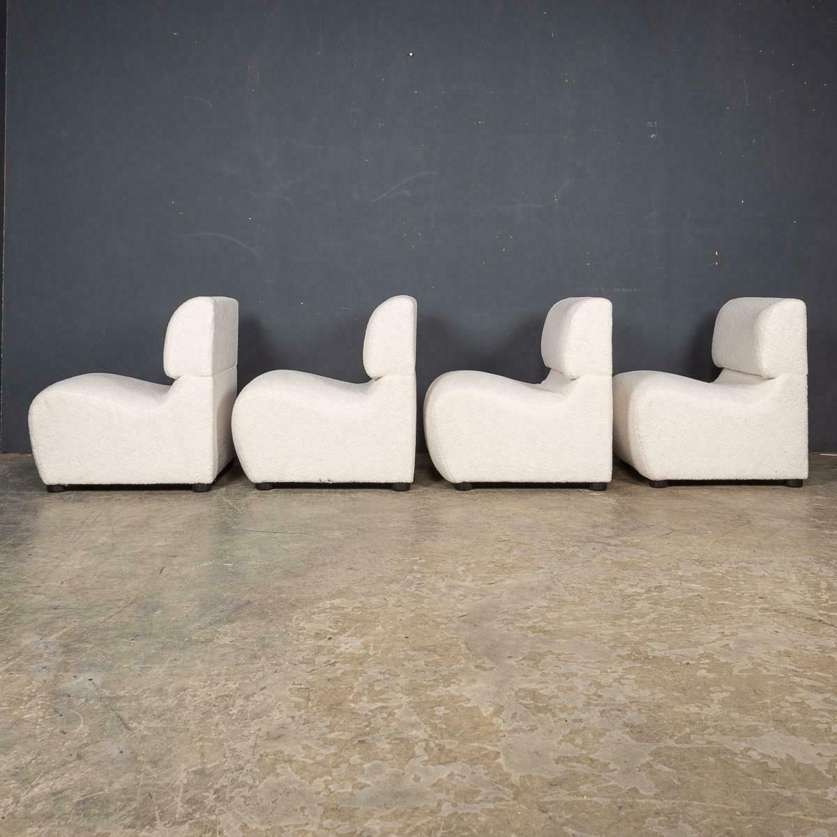 20th Century Set Of Four Seats In Cream Boucle, C.1980 photo Furniture