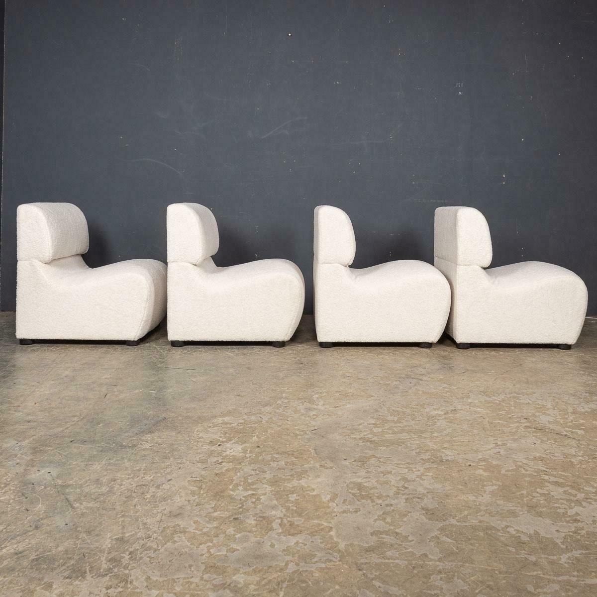 20th Century Set Of Four Seats In Cream Boucle, C.1980 photo vinterior