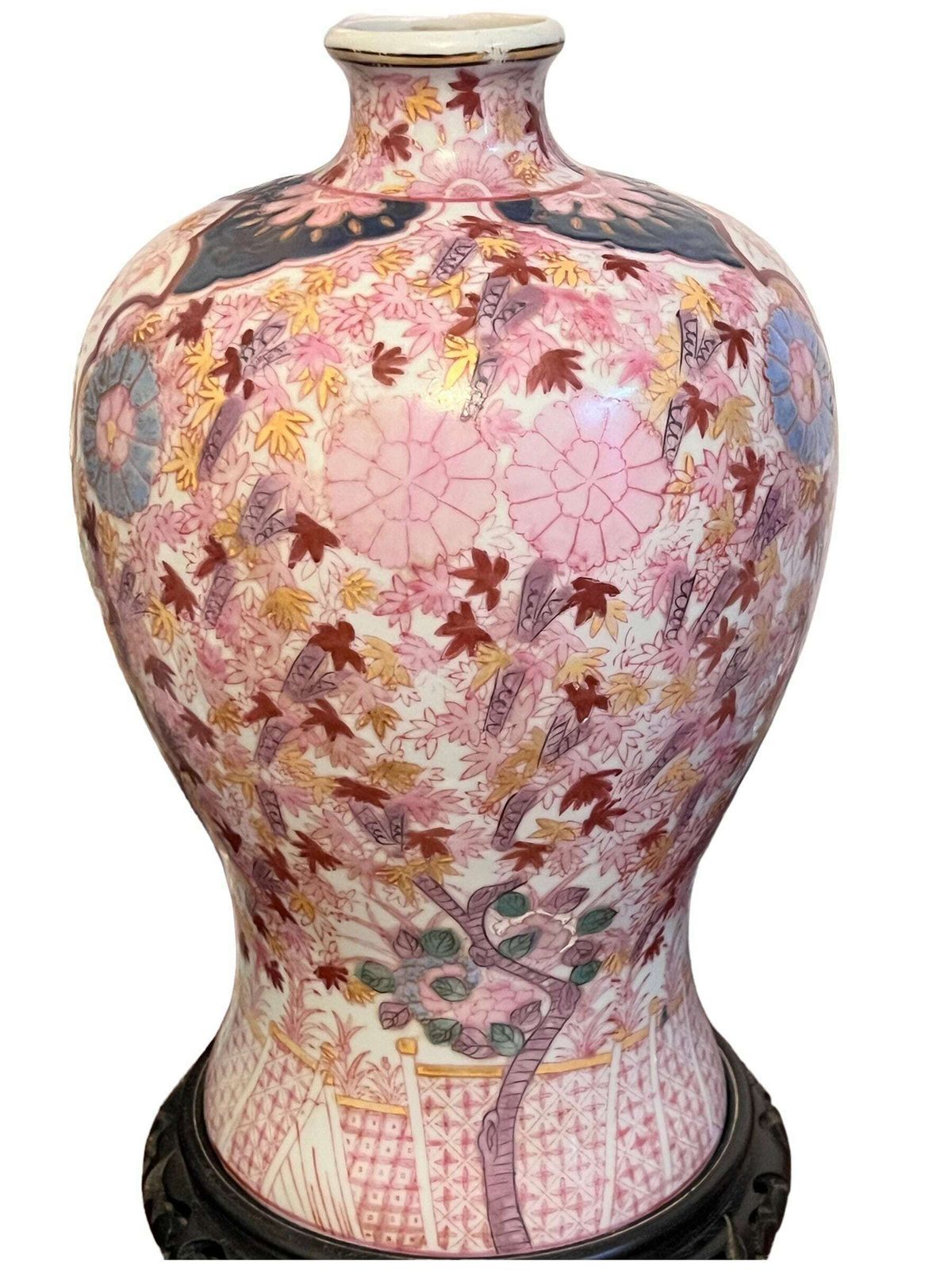 19c Japanese Hand Painted Porcelain Bootle, Japanese Antique Late 19th Centuries Table Lamp / Christmas Gift, Gift Idea photo Home Decor