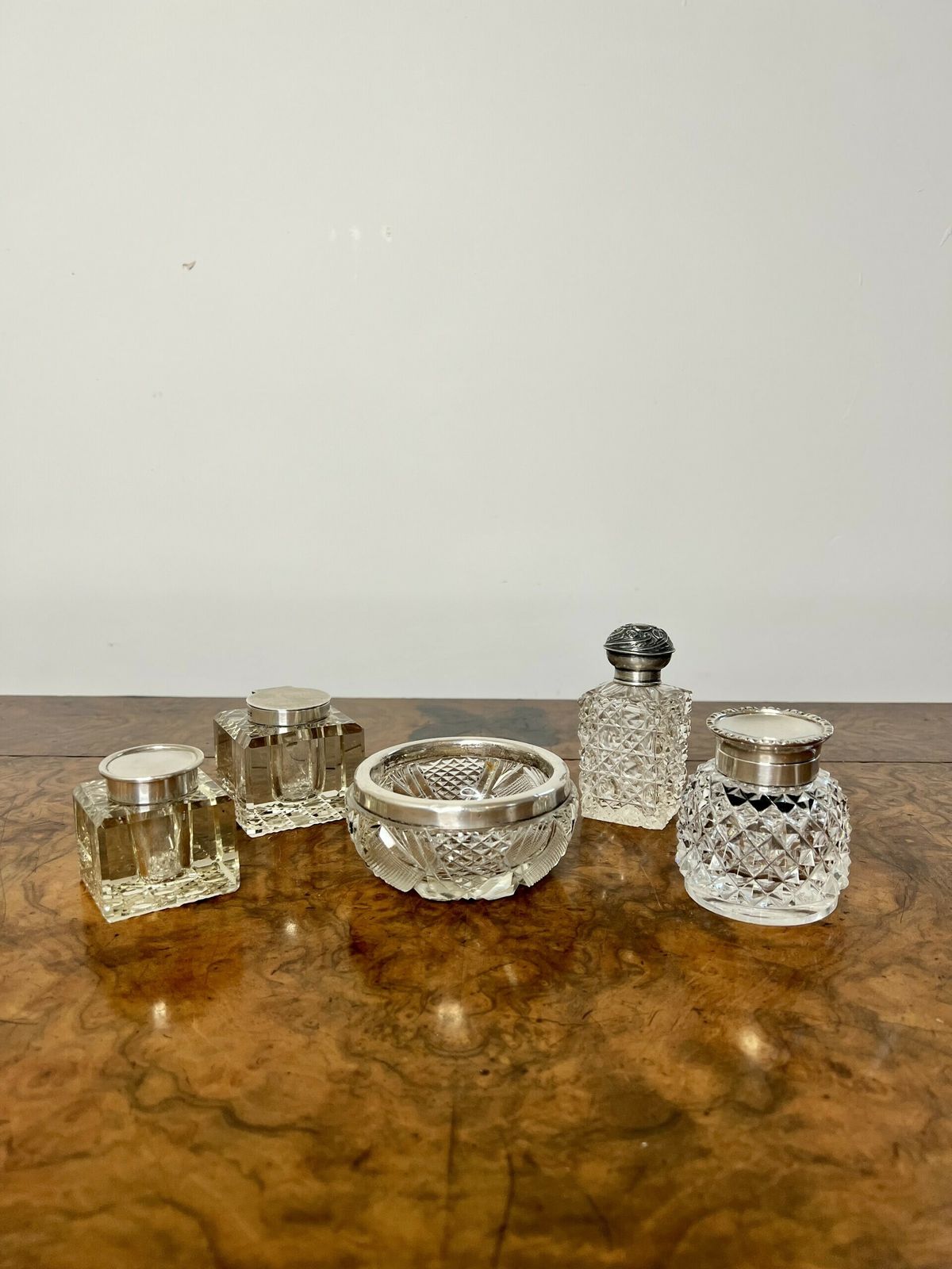 Quality Collection Of Antique Glass And Silver Mounted Accessories