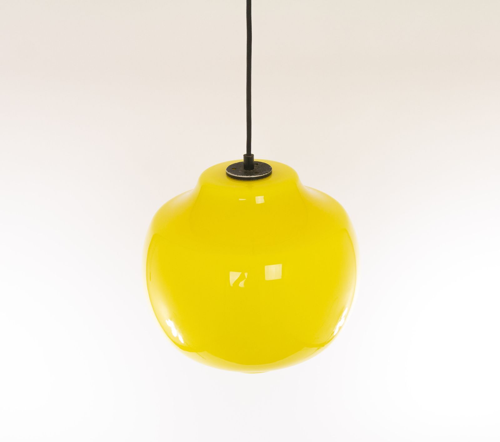 Yellow Glass Pendant By Alessandro Pianon For Vistosi, 1960s photo for sale