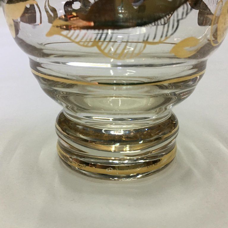 photo vintage Mid Century Modern Italian Glass Set For Under Spirit Cherries, Circa 1950
