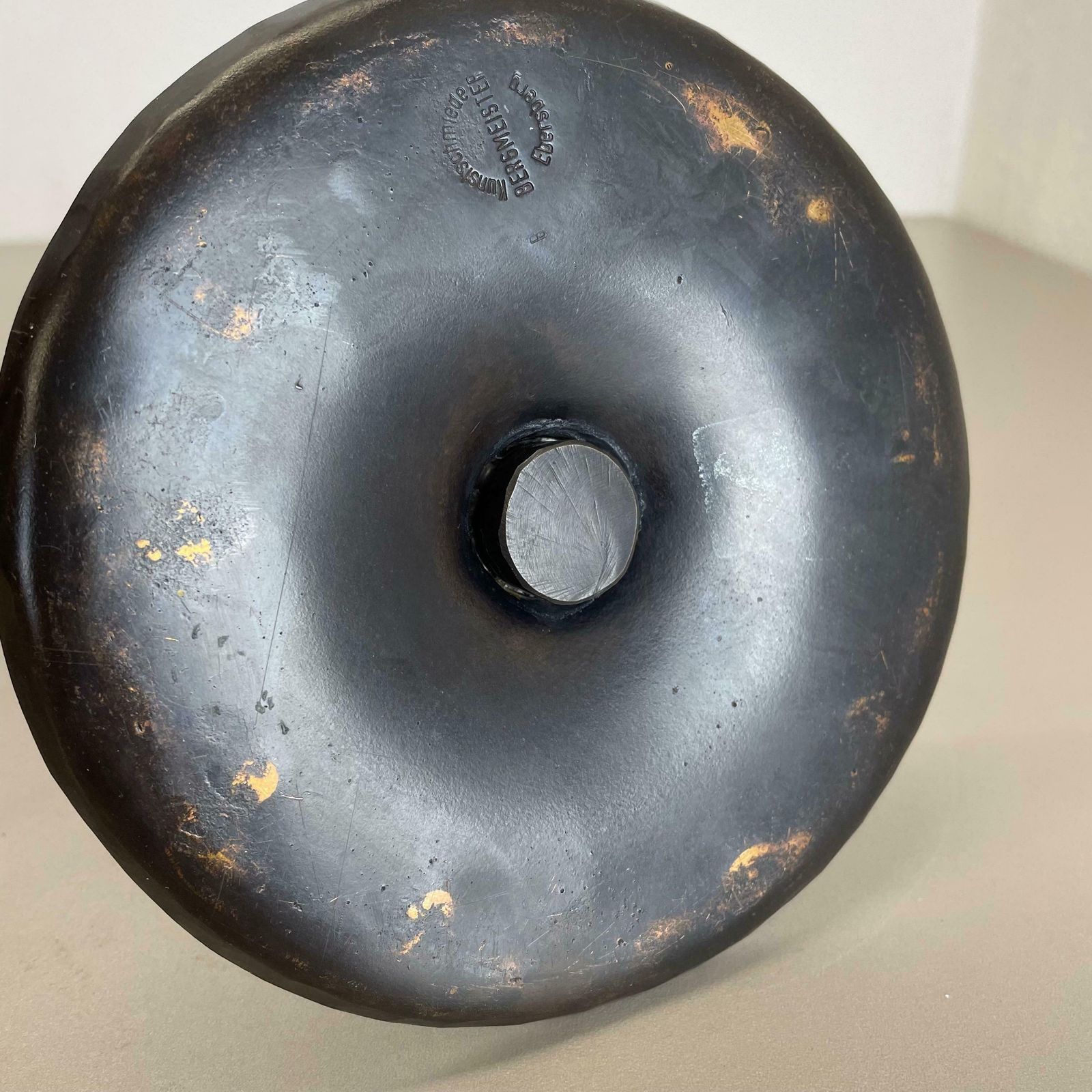 photo buy Unique 1.3kg Brutalist Bronze Candleholder By Manfred Bergmeister, Germany 1970s