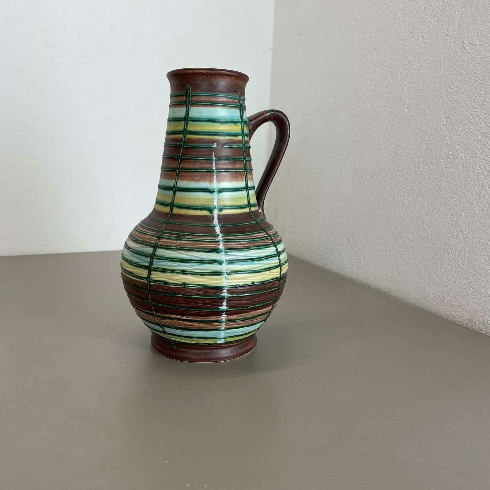 Super Colorful 31cm Fat Lava Pottery Vase By Bay Ceramics, Germany, 1970s photo Home Decor