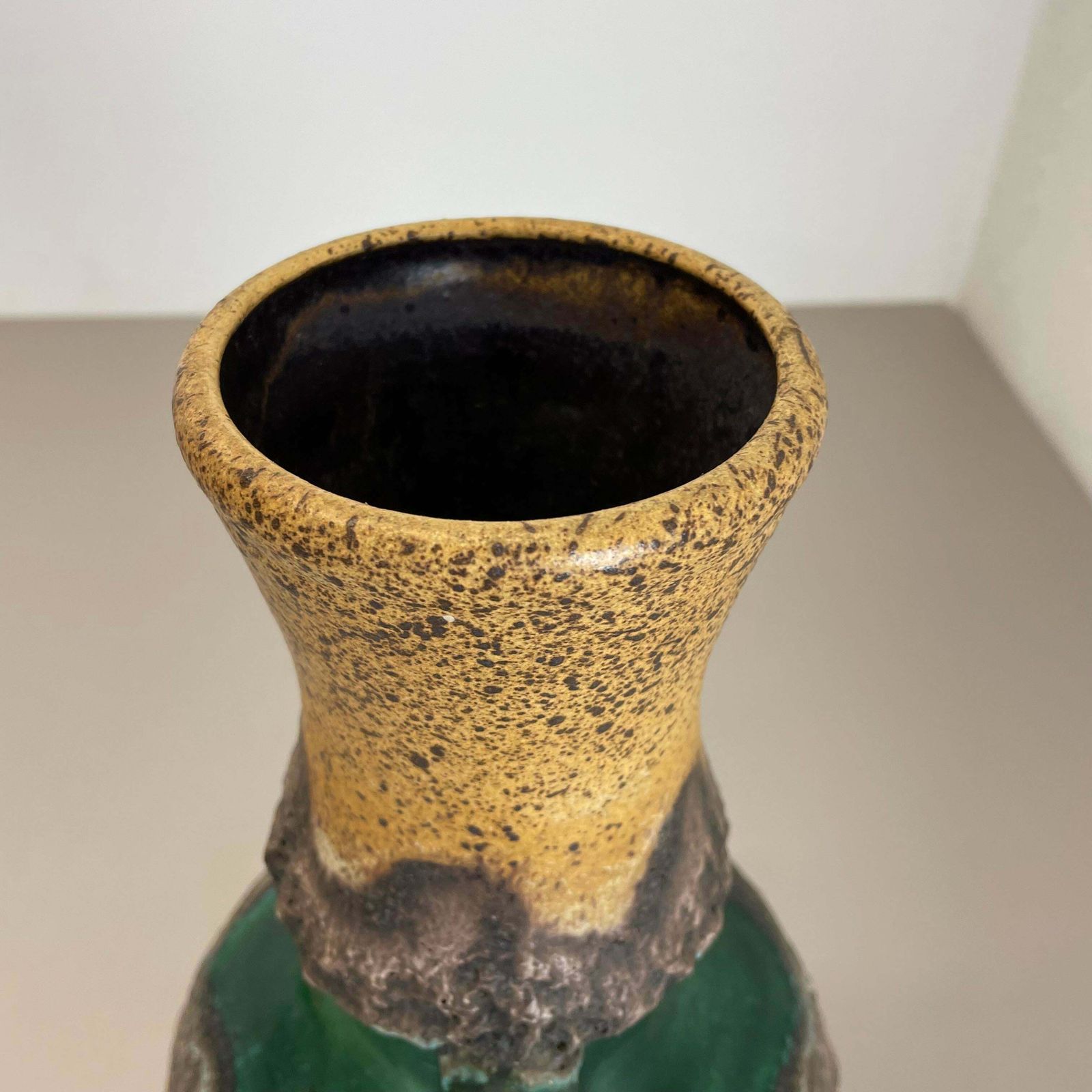Rare Green Brutalist Fat Lava Ceramic Vases By Dümler And Breiden Germany, 1970s photo vinterior