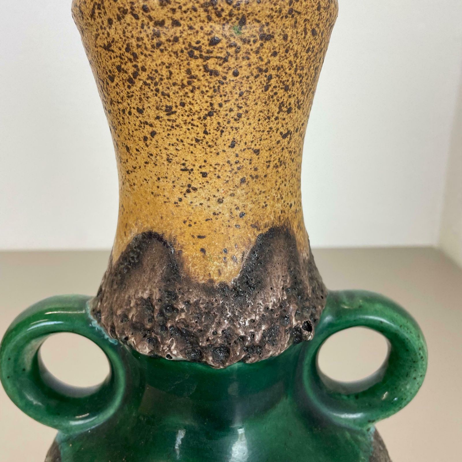 photo buy Rare Green Brutalist Fat Lava Ceramic Vases By Dümler And Breiden Germany, 1970s