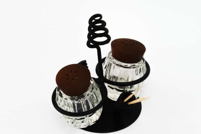 Salt And Pepper With Two Toothpick Holders Vienna Around 1950s