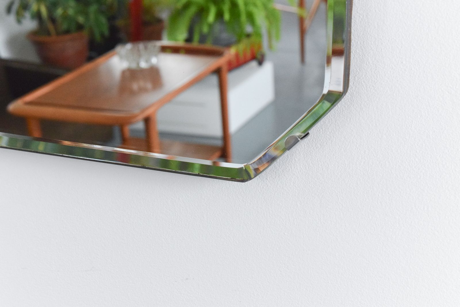 Vintage Frameless Bevelled Mirror Heptagon Shape With Rounded Edges photo buy