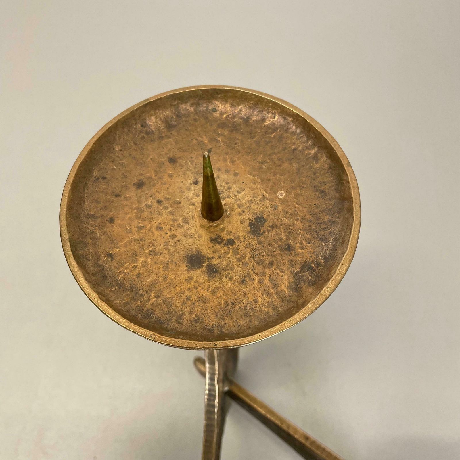Home Decor Modernist Sculptural Brutalist Bronze Metal Candleholder, France, 1960s photo