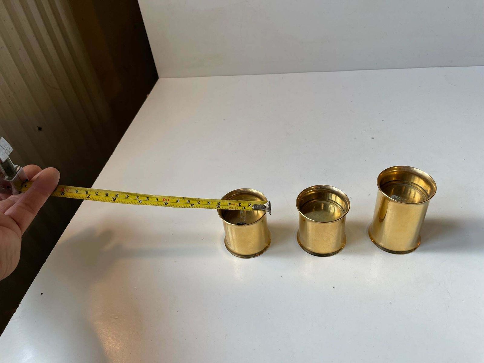 Danish Modern 24 Carat Gold Plated Chimney Candleholders photo buy