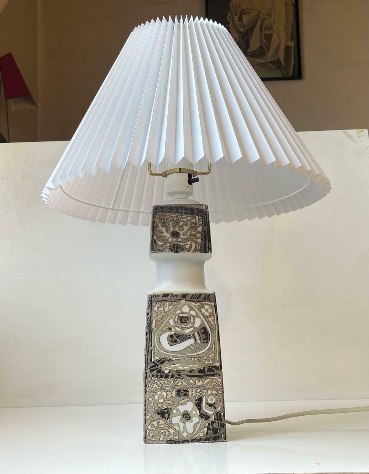 Nils Thorsson Ceramic Table Lamp For Royal Copenhagen & Fog & Morup, 1970s