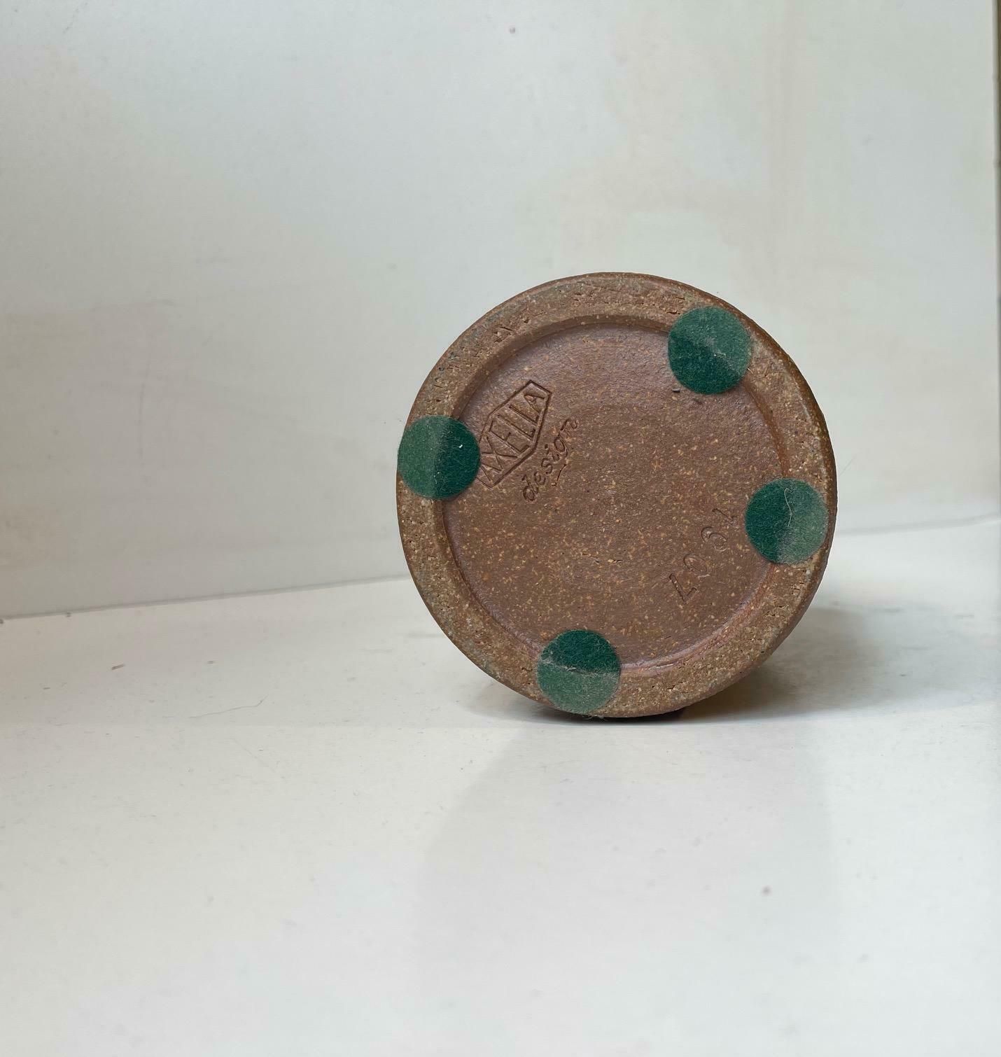 Jette Hellerøe Brutalist Vase In Glazed Stoneware For Axella, Danish 1970s photo 278.0