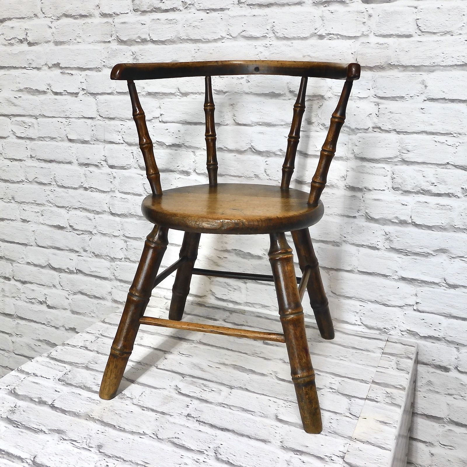 Antique Faux Bamboo Child's Armchair