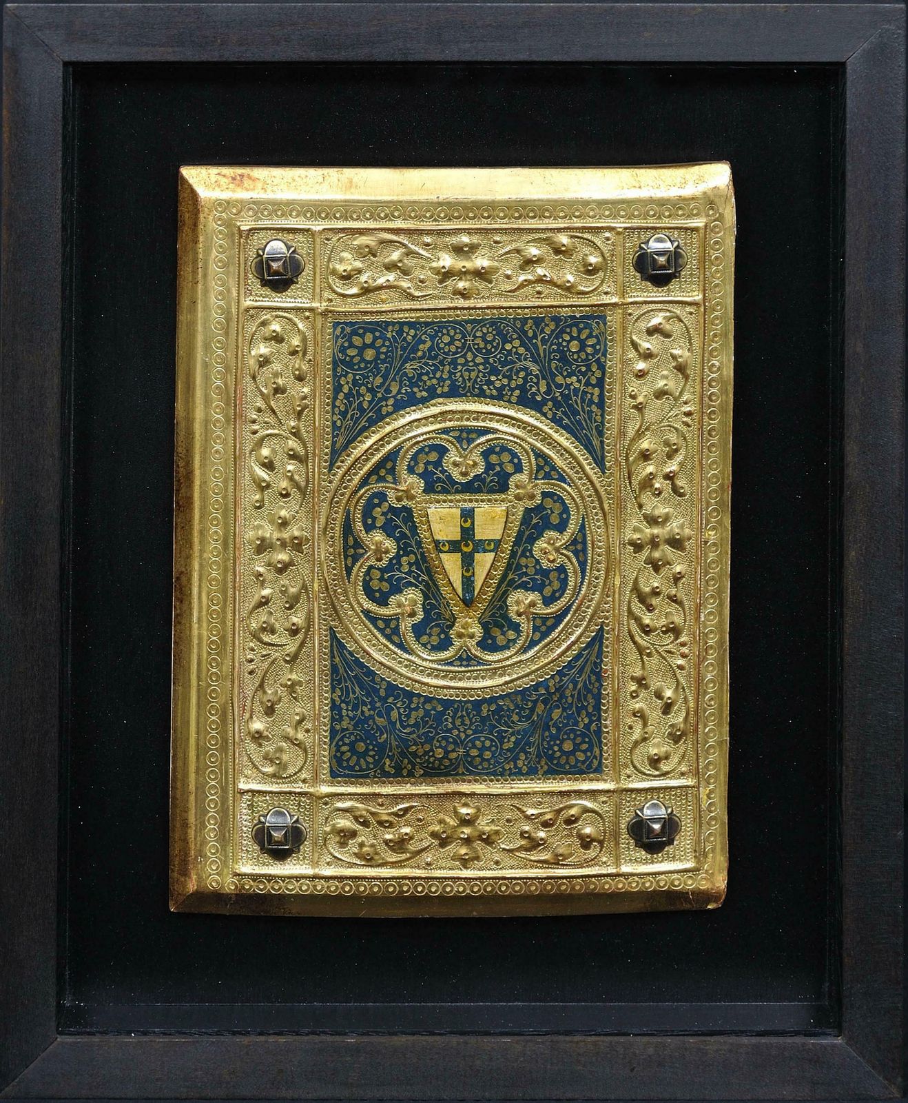 Icilio Federico Joni 1866 To 1946. Italian. Painted Wood Tavolette Book Cover Binding. The Biccherna Aesthetic. Framed. Siena. Sienese. Tuscany. photo furniture