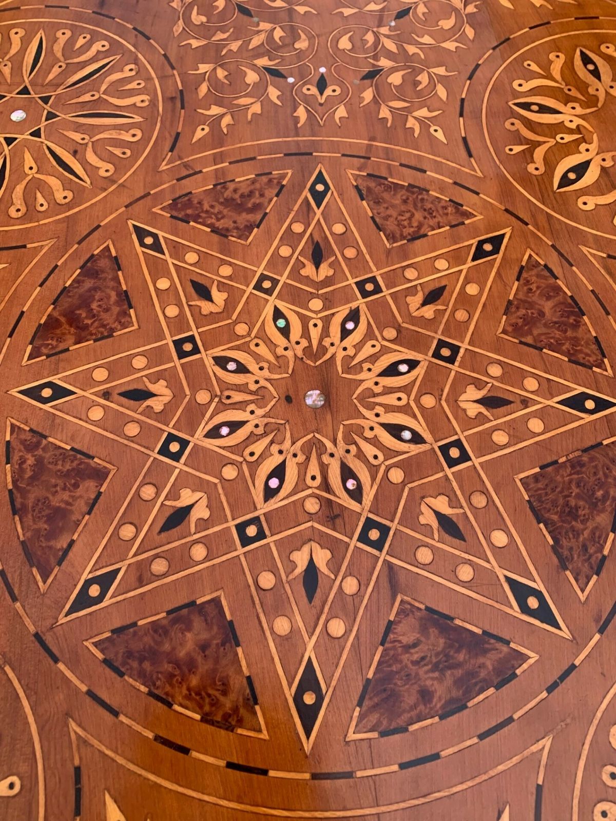 photo for sale Antique Inlaid Anglo Indian Coffee Table