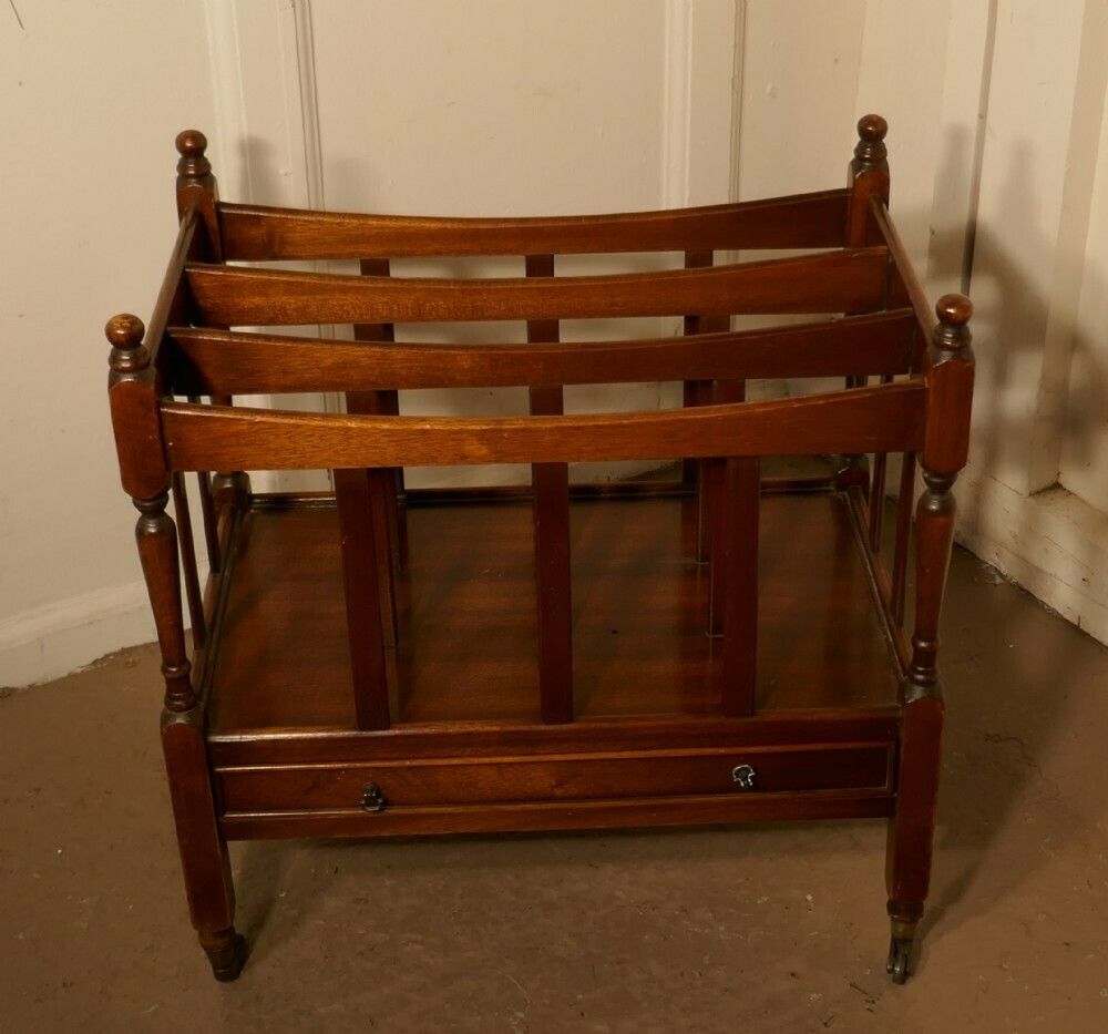 English Walnut Canterbury Magazine Stand photo furniture