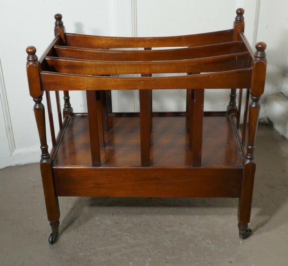 English Walnut Canterbury Magazine Stand photo buy