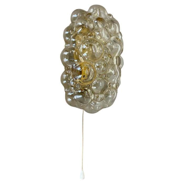 Original Amber Glass Wall Lights Sconces Helena Tynell Glashütte Limburg, 1960s
