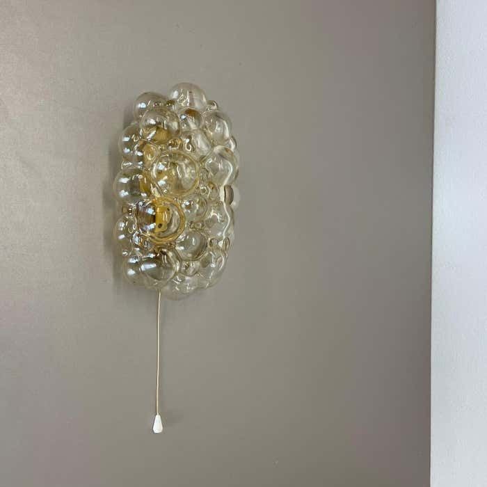 Original Amber Glass Wall Lights Sconces Helena Tynell Glashütte Limburg, 1960s photo furniture