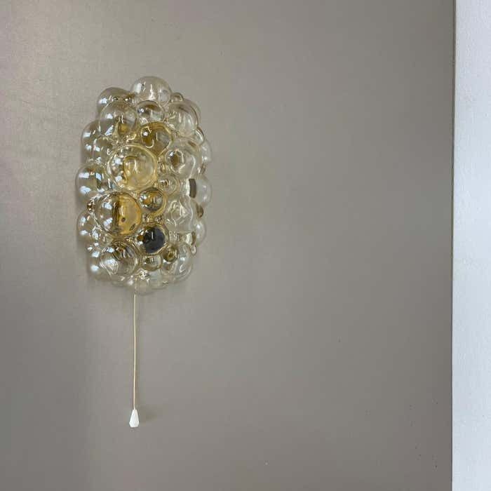 Original Amber Glass Wall Lights Sconces Helena Tynell Glashütte Limburg, 1960s photo for sale
