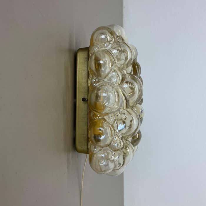 Original Amber Glass Wall Lights Sconces Helena Tynell Glashütte Limburg, 1960s photo vintage