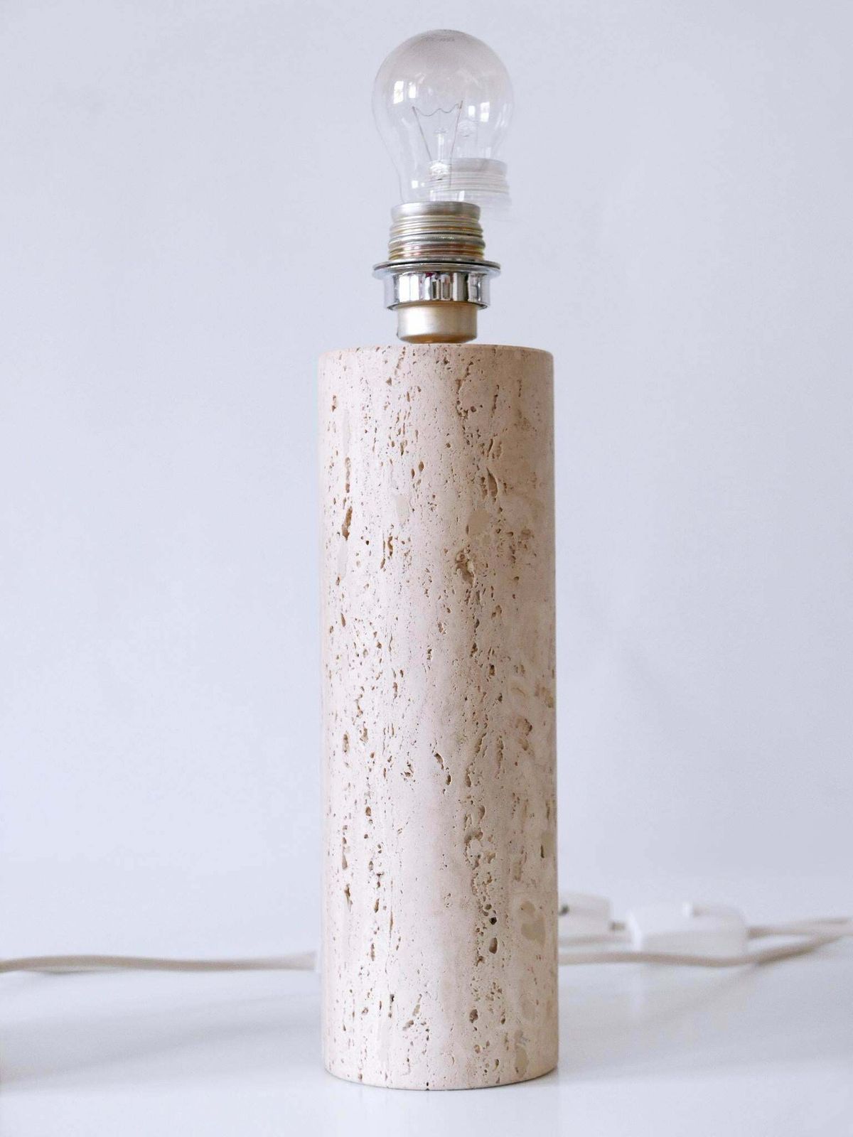 photo buy Set Of Three Elegant Mid Century Modern Travertine Table Lamps Italy 1960s